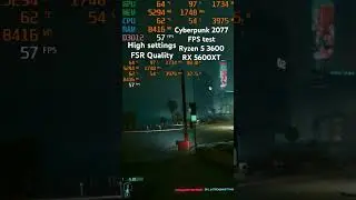 FPS test Cyberpunk 2077 Ryzen 5 3600 RX 5600XT