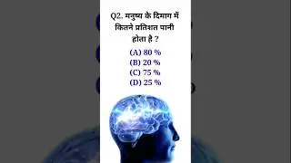 Q. मनुष्य के दिमाग में कितने प्रतिशत पानी होता है ? 