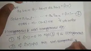 Lecture 19 Recurrences Types, Order, Homogeniety Test, Const vs Var Coeff
