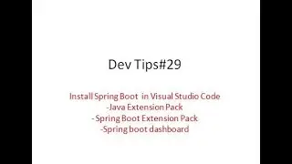 Dev Tips#29 Install and create a spring boot project in visual studio code