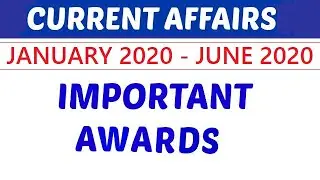 Awards and honours 2020 (January 2020 - June 2020)
