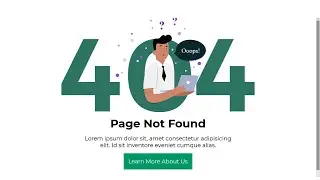 Create a 404 Page  ,  Not Found Error Page Using HTML & CSS