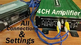 4 CH CAR Amplifier Complete Wiring & Sound Settings