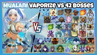 C0 F2P Mualani Vaporize vs 42 Bosses (WL 9) Without Food Buff | Genshin Impact