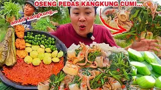 AMBIL KANGKUNG, MASAK OSENG  KANGKUNG CUMI + SAMBAL TERASI DAN LALAPAN