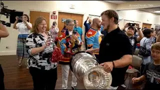 Vladimir Tarasenko brings Stanley Cup to Broward Health Medical Center in Florida