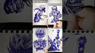 Speed drawing Anime with Blue InkPen😳 