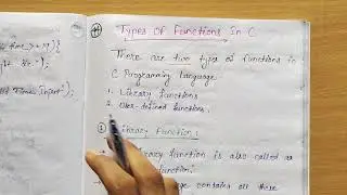 Types Of Functions In C Language || Library Function In C Programming 