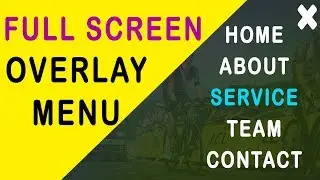 How TO - Full screen Overlay Menu with CSS and little Javascript [with SOURCE CODE]