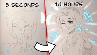 How to draw Shinobu Kocho in 5 sec 10 mins 10 hours #shorts