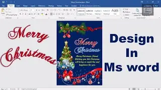Merry Christmas Card Design in Word | Merry Christmas कार्ड डिज़ाइन करना सीखिए | Helping Window