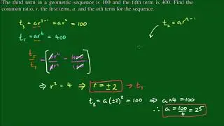 Geometric Sequences: Find the first term and common ratio