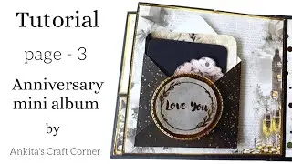 Anniversary album tutorial part-3 | mini album |  envelope pocket scrapbook element tutorial