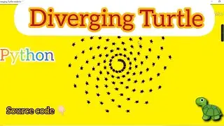 Python Turtle Graphics | Diverging Turtle 🐢 | with source code | Turtle design
