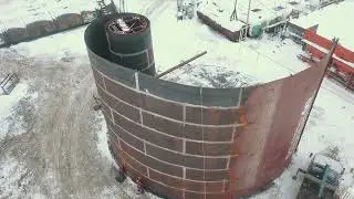 Монтаж стенки РВС-3000 с  системой разогрева 