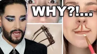 She Cut Off All Her Lashes... | PRO MUA reacts to makeup hacks