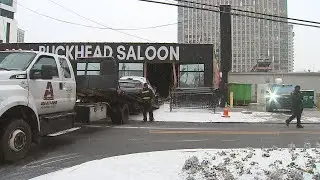 As icy roads cause dangerous conditions, driver loses control, crashes into Buckhead Saloon
