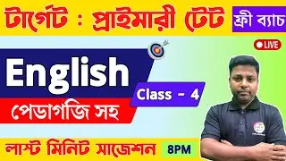 🔴WB Primary TET 2023 English Class - 4 | Primary TET English Questions | English Pedagogy WB TET 🔥