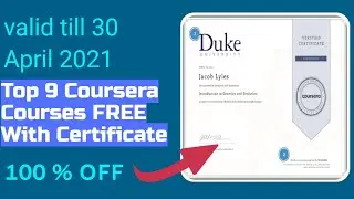 Coursera free courses with certificates 2021| Limited Time offer