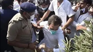 उतरप्रदेश: हाथरस जा रहे राहुल गांधी को  Up पुलिस ने किया गिरफ्तार,  उनके साथियों पर लाठी किया ।