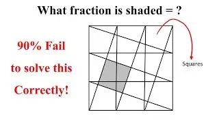 What fraction of the large square is shaded | 90% Fail to Solve this Correctly | Tricky Math Problem