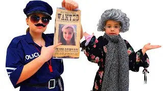 Ruby and Bonnie Pretend Play Police Chase Story and Costume Dress Up