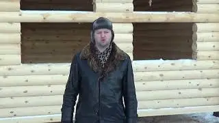 Баня из оцилиндрованного бревна 6х5  в пос. Дарвине