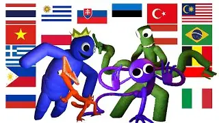 Friday Night Funkin' Rainbow Friends in different languages meme (FNF)