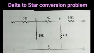 || Obtain the star connection of three impedances equivalent to the network CDE shown in figure ||