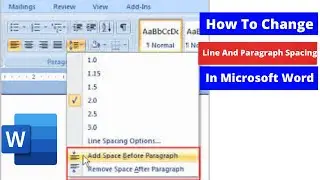 How To Change Line And Paragraph Spacing In Microsoft Word