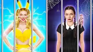 जेल में वेन्सडे vs पॉकेमोन || जेल में असली अमीर पिकाचु! 123 GO! TRENDS पर गरीब वेन्सडे