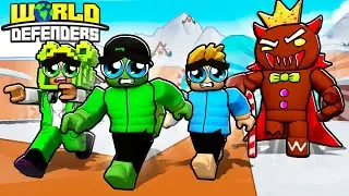 NOOBS DESTROYED BY GINGERBREAD KING - Noob To Pro World Defenders Roblox