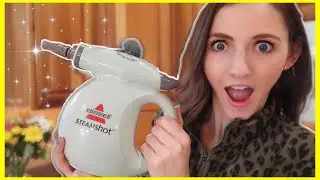 #1 CLEANING HACK!!! (Grout, Kitchens, Bathrooms & MORE) Bissell Steam Shot | Andrea Jean