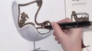 Интерьерный скетчинг. Текстура кожи.