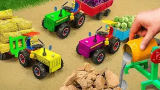 Diy tractor mini Bulldozer to making concrete road | Construction Vehicles, Road Roller