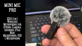 2024 3 in 1 Wireless Microphone for iPhone, Camera, Android, iPad, Mini Microphone, USB C Microphone