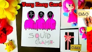 Squid Game Soldier Drawing/How to make squid game box from paper/How to make coffin box squid game