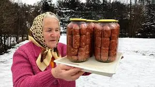 Lonely Grandmother in Carpathian Village Shares Ancient Recipe. Mountain Life Far from Civilization.