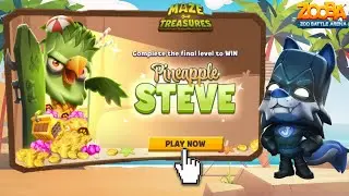 🍍Лабиринт на Ананасового Стива!!! 🐺Ночной Защитник Джек 15 Уровня в игре Zooba!!!