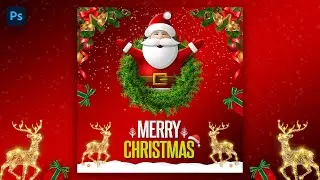 Christmas Social Media Post Design in Photoshop | Photoshop 2022 Social Media Designs Tutorial