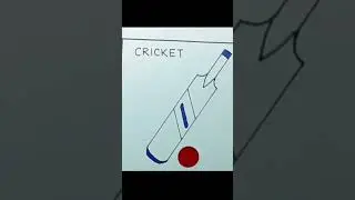 Cricket bat ball drawing