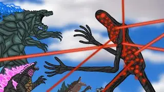 THE GIANT WITH RED DOTS vs GODZILLA EVOLVED vs ZILLA JR vs GODZILLA EARTH