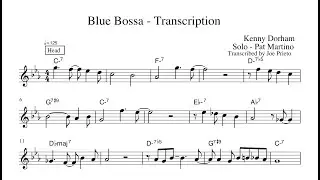 Pat Martino - Blue Bossa Transcription