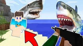 AMIGOS FORAM ATACADOS POR TUBARÃO GIGANTE NO MINECRAFT!! (CUIDADO)