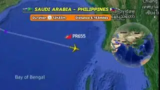 Riyadh Saudi Arabia 🇸🇦 to Manila Philippines 🇵🇭 flight route map live - Philippines airlines