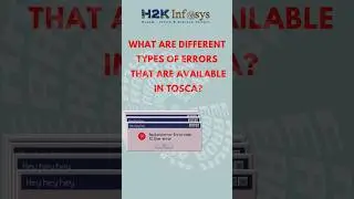 What Are The Different Types Of Errors That Are Available in Tosca?