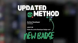 [NEW] How to get the active developer badge!