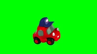 3D Cartoon car animation green screen video effect HD