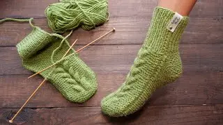 🦚 Seamless Knitted Socks - Triangle Heel / knitting subtitles