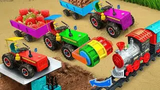 Diy tractor mini Bulldozer to making concrete road | Construction Vehicles, Road Roller